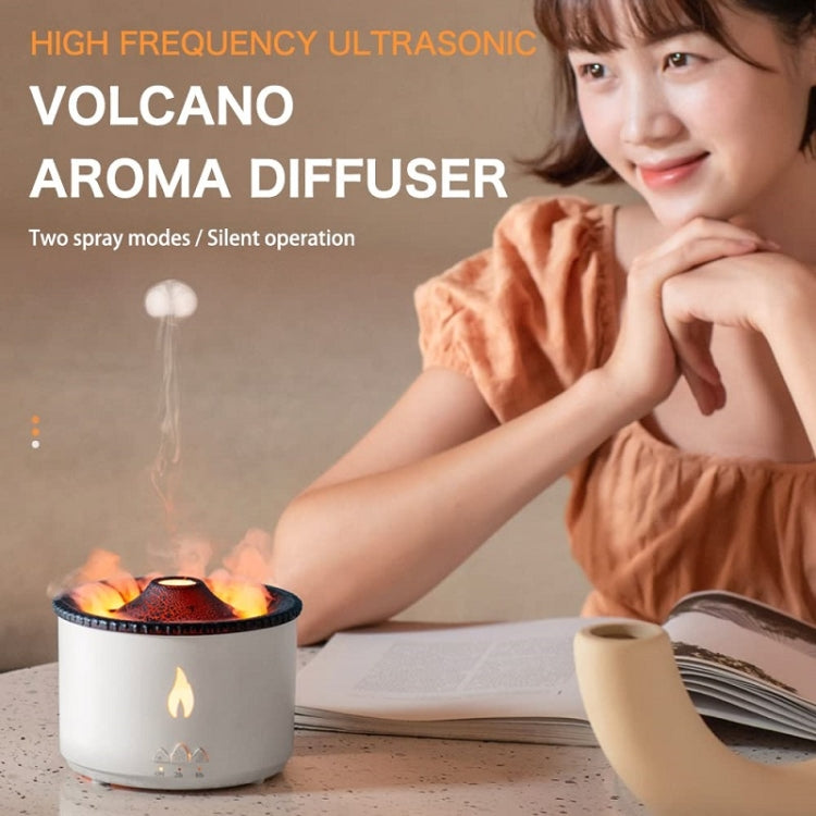 Volcanic Essential Oil Aroma Diffuser Ultrasonic Air Humidifier, Model: Monochrome(EU Plug) by buy2fix
