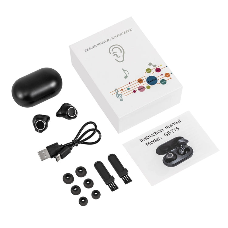 GE-T15 Mini USB Charging TWS Hearing Aid Sound Amplifier(White) - Hearing Aids by buy2fix | Online Shopping UK | buy2fix