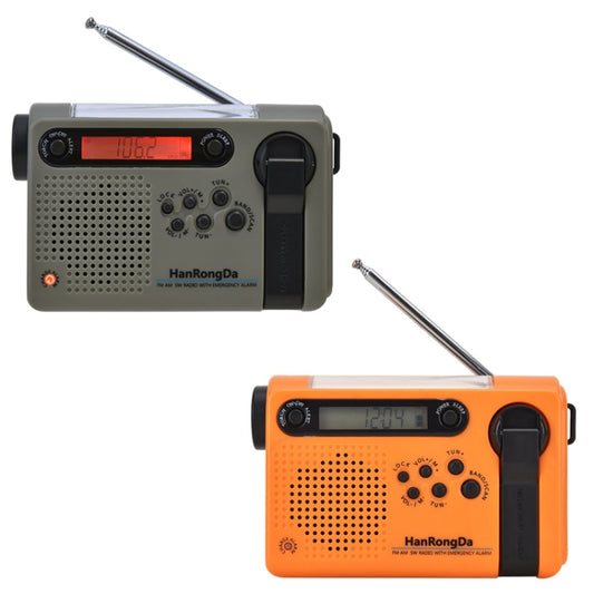 HanRongda HRD-900 LED Lighting Solar Hand Crank Power Generation NOAA Weather Warning Radio(Orange) by HanRongda
