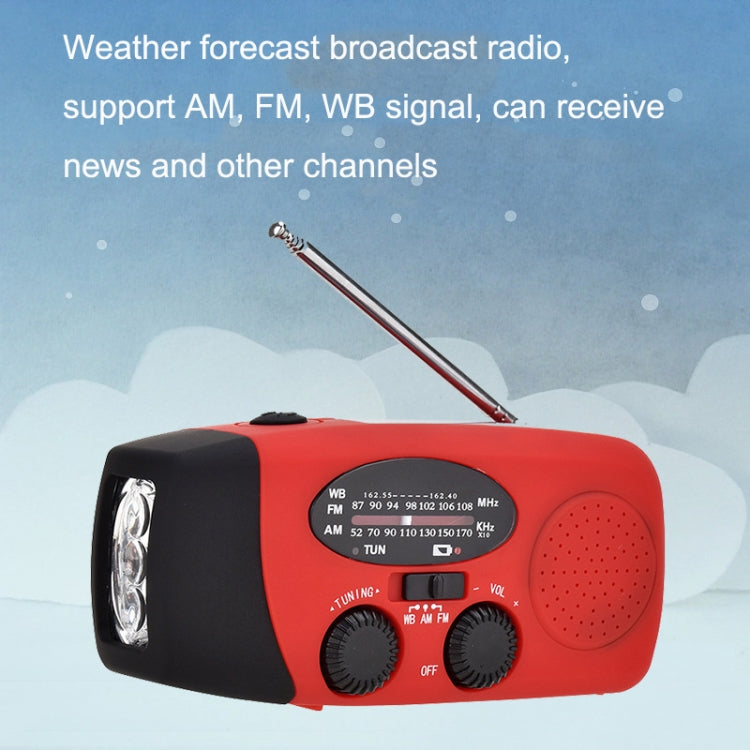HanRongda HRD-902 Disaster Prevention and Emergency Solar Charging Lighting Mobile Portable Radio(Red) by HanRongda