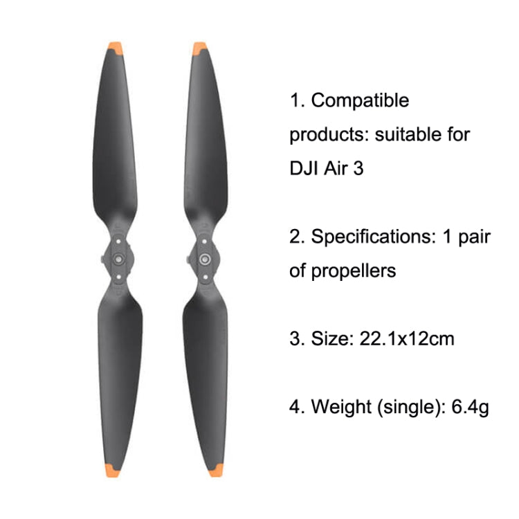 Original DJI Air 3 / 3S 1pair Noise Reduction Propeller(Black) - DIY Propeller by DJI | Online Shopping UK | buy2fix