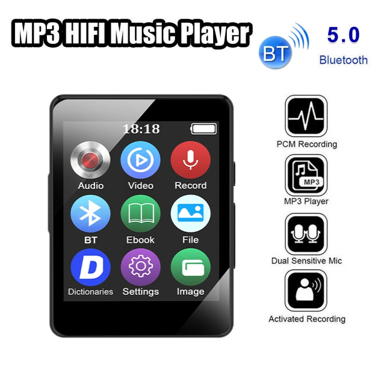 MP3 Music Player Bluetooth 5.0 Ebook Recorder MP4 Walkman Without Memory Card(Black) - MP3 Player by buy2fix | Online Shopping UK | buy2fix
