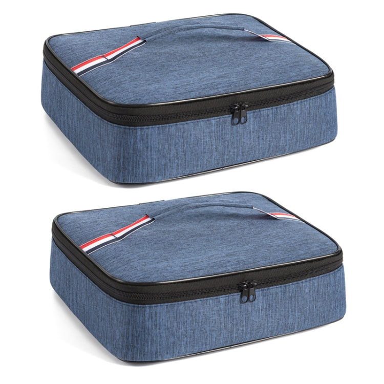2pcs Small Waterproof Portable Lunch Bag Outdoor Picnic Lunch Box Insulation Bag(Navy) - Lunch Bags by buy2fix | Online Shopping UK | buy2fix