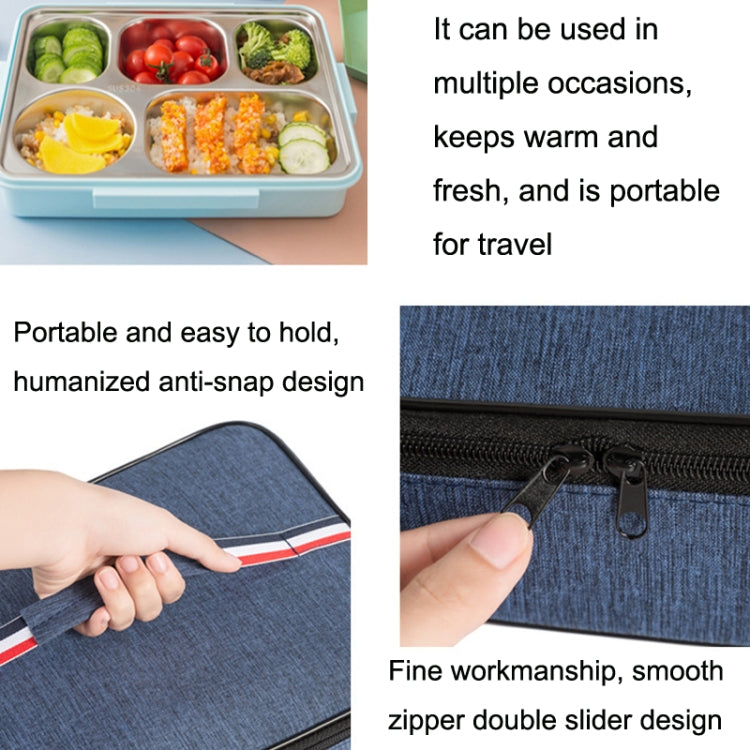 2pcs Small Waterproof Portable Lunch Bag Outdoor Picnic Lunch Box Insulation Bag(Navy) - Lunch Bags by buy2fix | Online Shopping UK | buy2fix