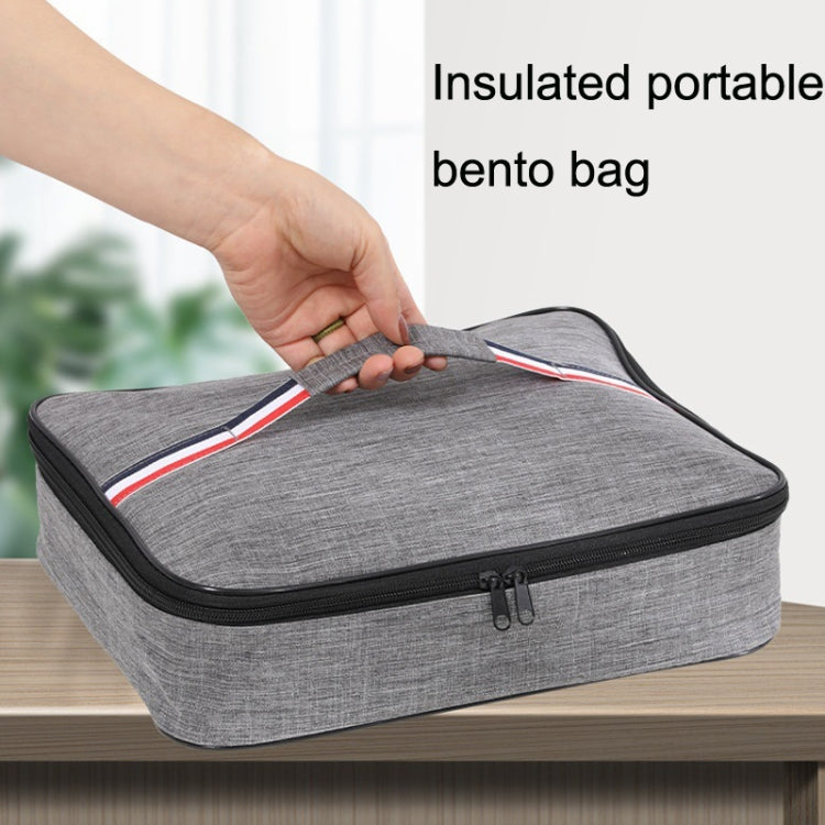 2pcs Small Waterproof Portable Lunch Bag Outdoor Picnic Lunch Box Insulation Bag(Navy) - Lunch Bags by buy2fix | Online Shopping UK | buy2fix