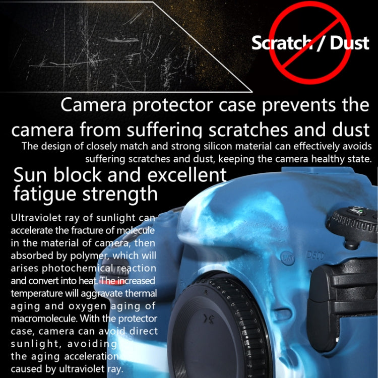 Pixel P001 For Nikon D500 Camera Silicone Protector Case(Ocean Camouflage) by Pixel