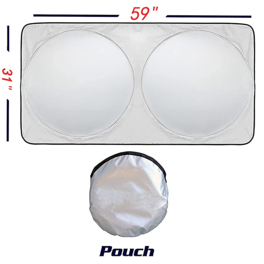 150x80cm Car Double Circle Sun Visor Heat Insulation Sun Protection Sun Block by buy2fix