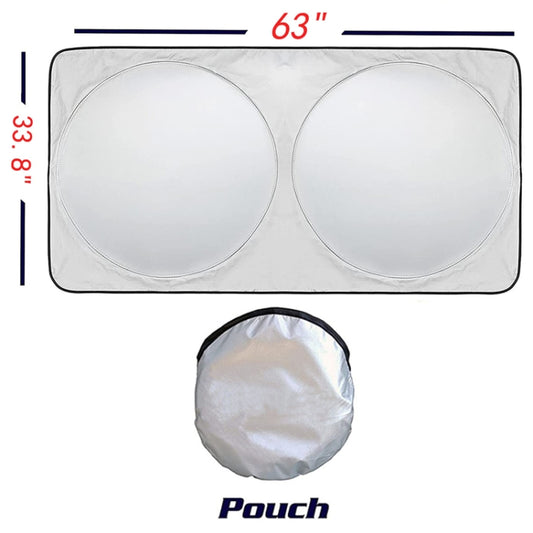 160x86cm Car Double Circle Sun Visor Heat Insulation Sun Protection Sun Block by buy2fix