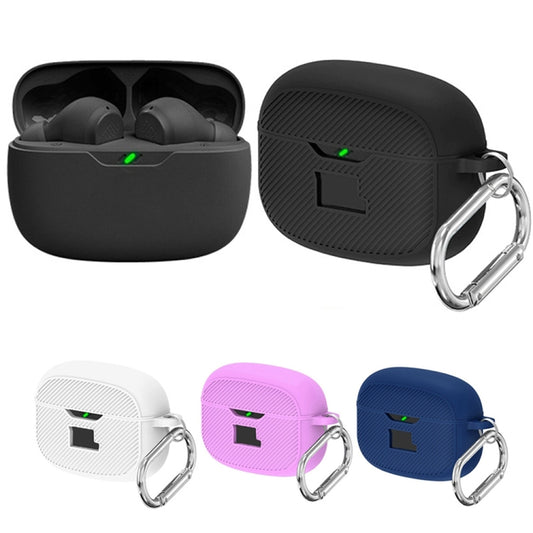 For JBL Vibe Beam Headphone Silicone Waterproof Dustproof Protective Case(Black) by buy2fix