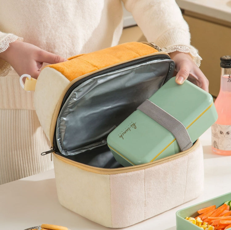 Flannel Toast Bag Double Layer Insulation Lunch Storage Bag Shoulder Bag(Purple) - Lunch Bags by buy2fix | Online Shopping UK | buy2fix