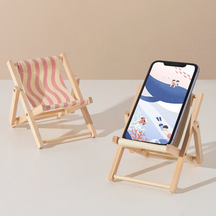 Wooden Craft Mini Desktop Ornament Photography Toys Beach Chair Phone Holder, Style: D by buy2fix