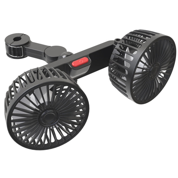 5V 2A Car Rear Seat Back USB Interface Powerful Double-headed Fan(F4207) - Heating & Fans by buy2fix | Online Shopping UK | buy2fix