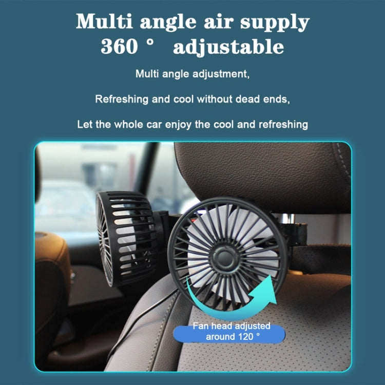 5V 2A Car Rear Seat Back USB Interface Powerful Double-headed Fan(F4207) - Heating & Fans by buy2fix | Online Shopping UK | buy2fix