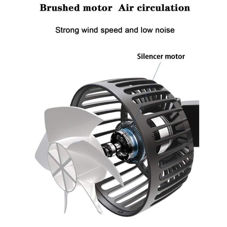 5V 2A Car Rear Seat Back USB Interface Powerful Double-headed Fan(F4207) - Heating & Fans by buy2fix | Online Shopping UK | buy2fix