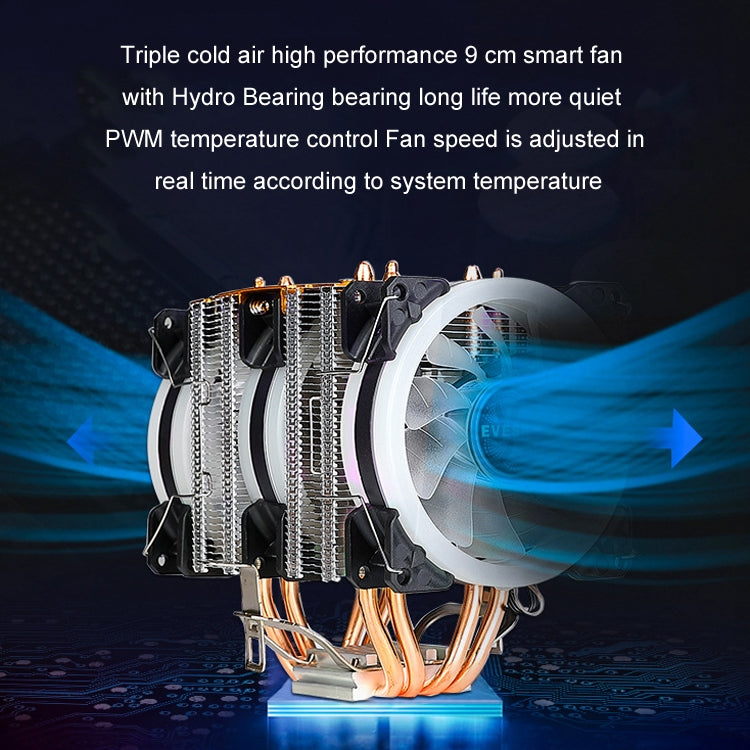 EVESKY 600 Desktop Computer 4 Copper Tube Mute CPU Cooling Fan, Color: Color Single Fan - Fan Cooling by EVESKY | Online Shopping UK | buy2fix
