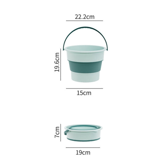 Small 4.6L Folding Thickened Portable Plastic Bucket Outdoor Fishing Barrel Car Travel Wash Barrel(Deep Blue) by buy2fix
