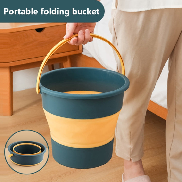 Small 4.6L Folding Thickened Portable Plastic Bucket Outdoor Fishing Barrel Car Travel Wash Barrel(Deep Blue) - Kettles by buy2fix | Online Shopping UK | buy2fix
