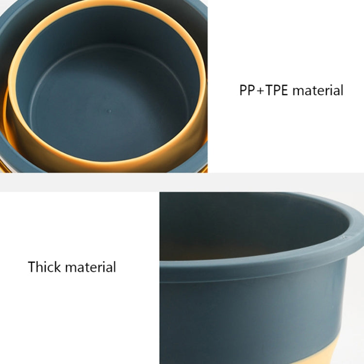 Small 4.6L Folding Thickened Portable Plastic Bucket Outdoor Fishing Barrel Car Travel Wash Barrel(Deep Blue) - Kettles by buy2fix | Online Shopping UK | buy2fix