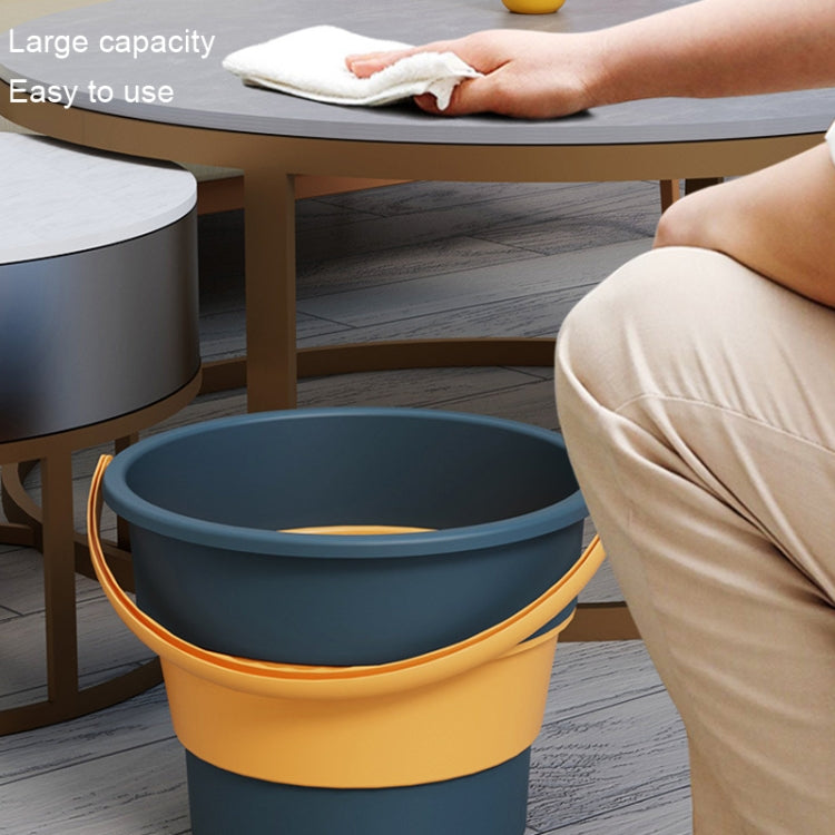 Small 4.6L Folding Thickened Portable Plastic Bucket Outdoor Fishing Barrel Car Travel Wash Barrel(Deep Blue) - Kettles by buy2fix | Online Shopping UK | buy2fix