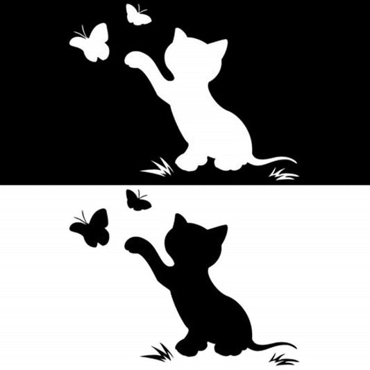 10pcs Disc Cat Reflective Scratch Body Sticker(Black) by buy2fix