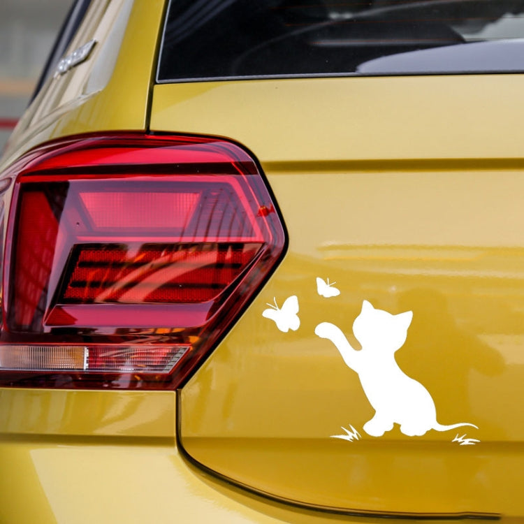 10pcs Disc Cat Reflective Scratch Body Sticker(Whit) by buy2fix
