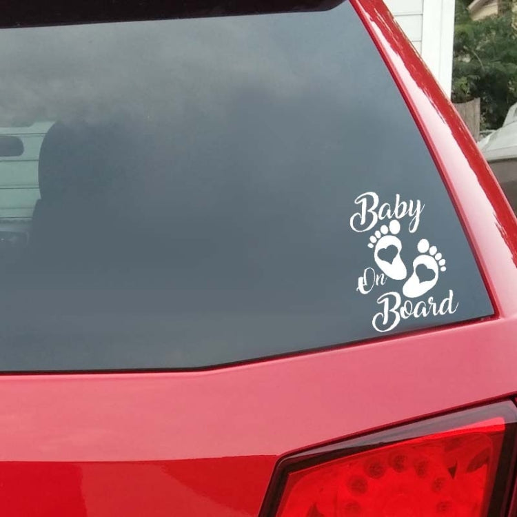 10pcs Baby On Board Warning Car Sticker Reflective Scratch Body Sticker(White) by buy2fix