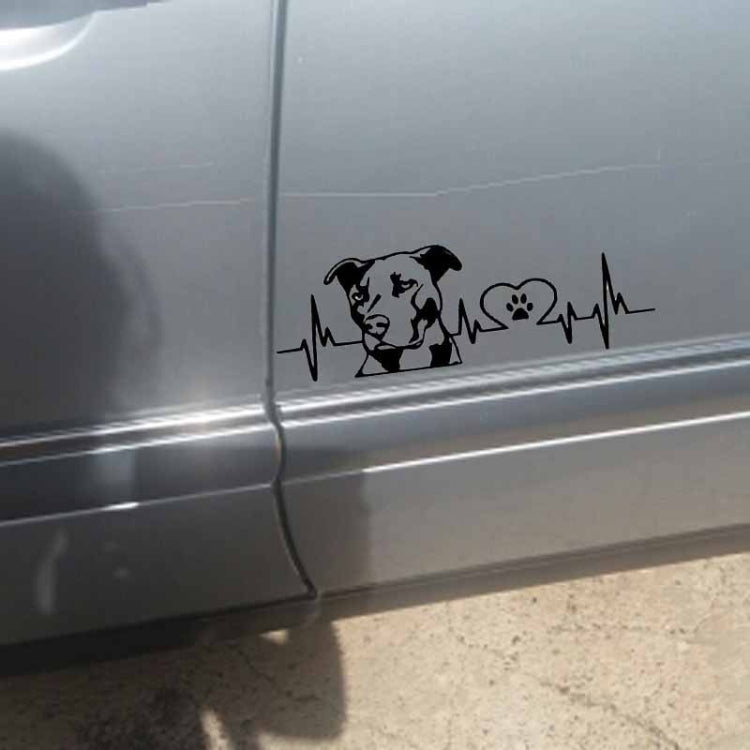 10pcs Pitbull Love Car Sticker Car Rear Modification Plate Label(Black) by buy2fix