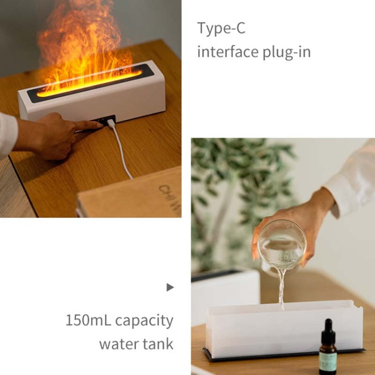 DQ711 Flame Aromatherapy Diffuser Quiet USB Air Humidifier(White) - Air Purifiers & Accessories by buy2fix | Online Shopping UK | buy2fix