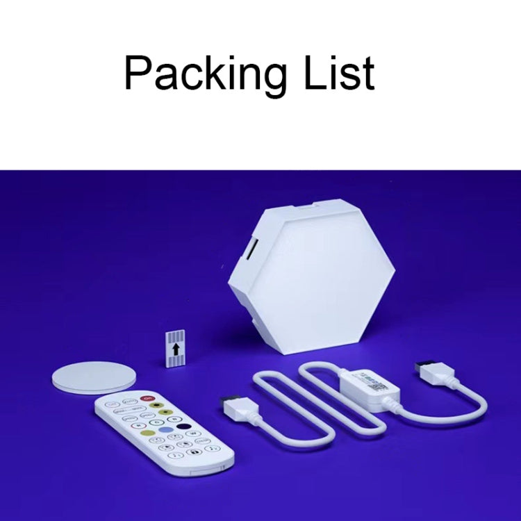 12pcs/set RGB Symphony Hexagon Lights DIY Bedside Ambient Wall Lamp Smart Honeycomb Light(Bluetooth APP) by buy2fix