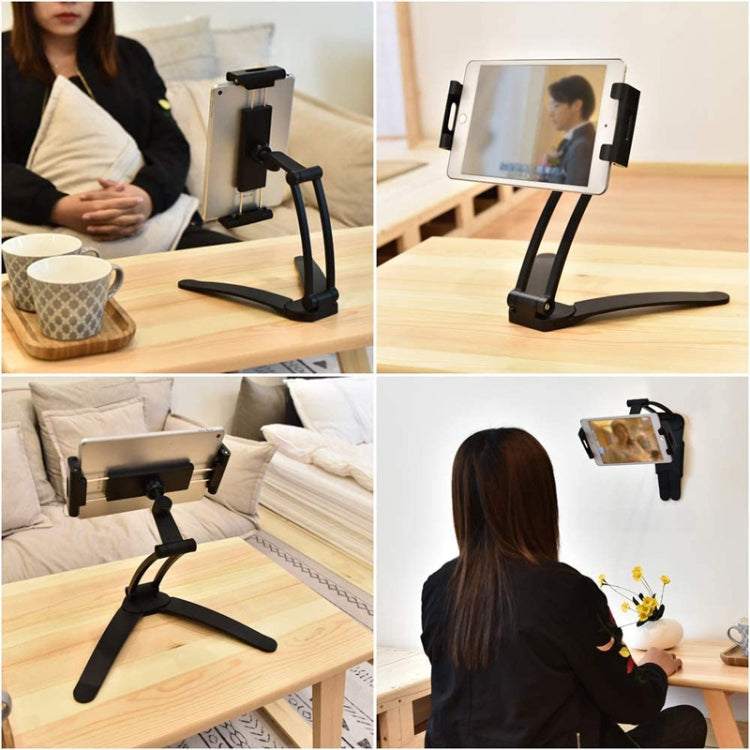 2 In 1 Aluminum Alloy Tablet PC Holder Wall Mount Mobile Phone Holder(Black) by buy2fix