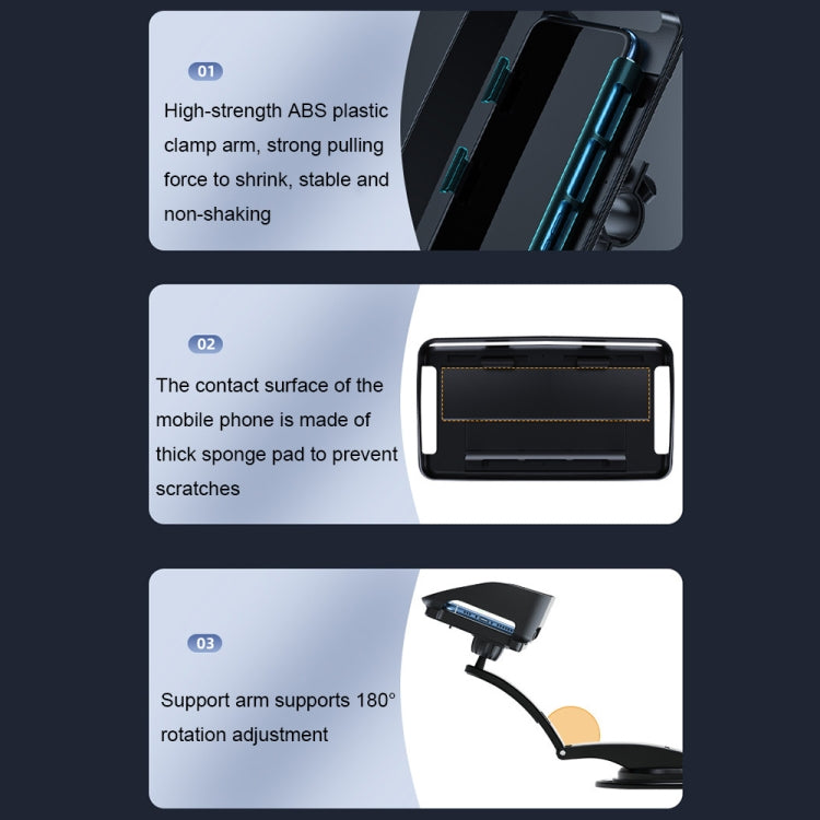 Car Suction Cup Dashboard Mobile Phone Holder with Sun Visor Folding Rotating Car Mount, Style: Hose Model by buy2fix