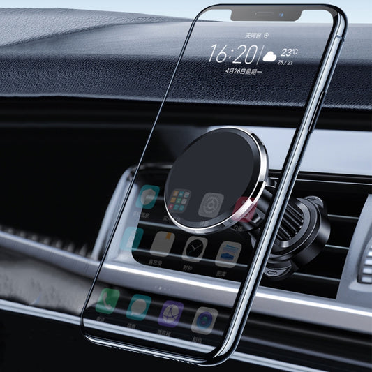 Aluminum Alloy Rotatable Magnetic Car Air Outlet Mobile Phone Holder(Silver) by buy2fix