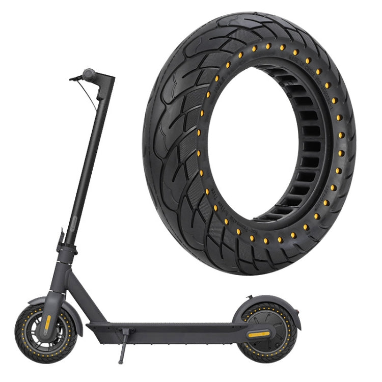 For Ninebot MAX G30 Electric Scooter 10x2.5 Inflatable Honeycomb Solid Run-flat Tire(44mm Slot Yellow) - Accessories & Parts by buy2fix | Online Shopping UK | buy2fix