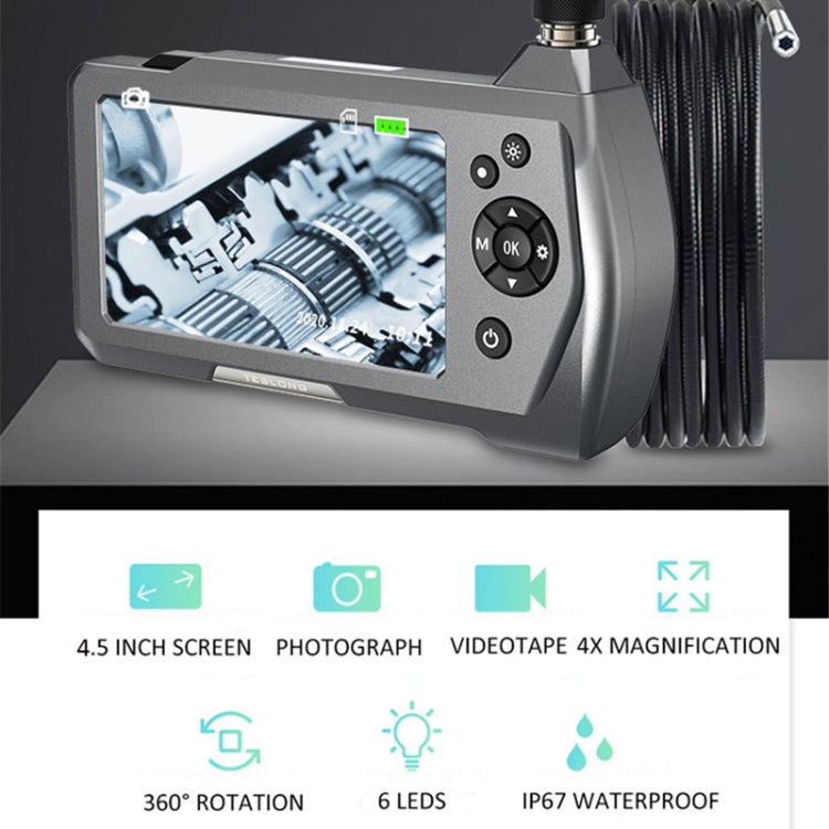 TESLONG NTS450A 4.5-inch Screen Industrial Handheld Endoscope with Light, Speci: 3.9mm Lens-1m - by TESLONG | Online Shopping UK | buy2fix