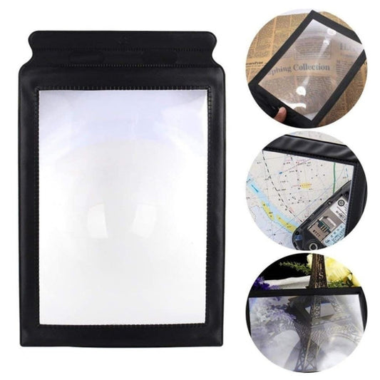 A4 Magnifying Glass Reading Handheld Soft PVC Full Page 3X Magnifier by buy2fix