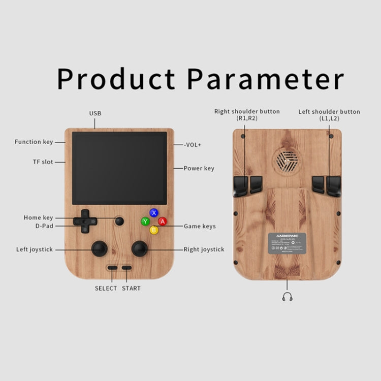 ANBERNIC RG405V 4+128G 7000+ Games Handheld Game Console 4-Inch IPS Screen Android 12 System T618 64-Bit Game Player(Wood Grain) - Pocket Console by ANBERNIC | Online Shopping UK | buy2fix