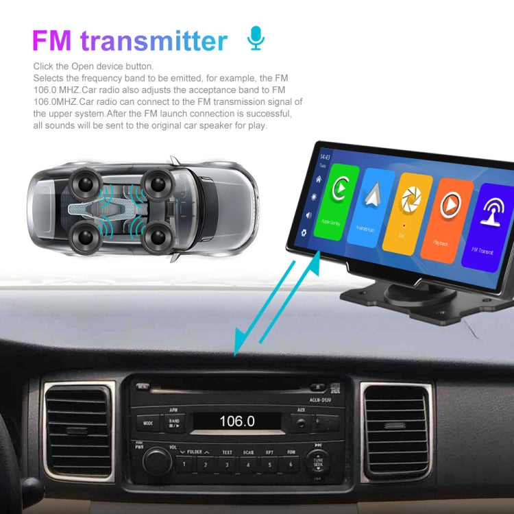 Car 10.26 Inch Portable Wireless CarPlay Display Android Auto Mobile Phone Screen - Car MP3 & MP4 & MP5 by buy2fix | Online Shopping UK | buy2fix