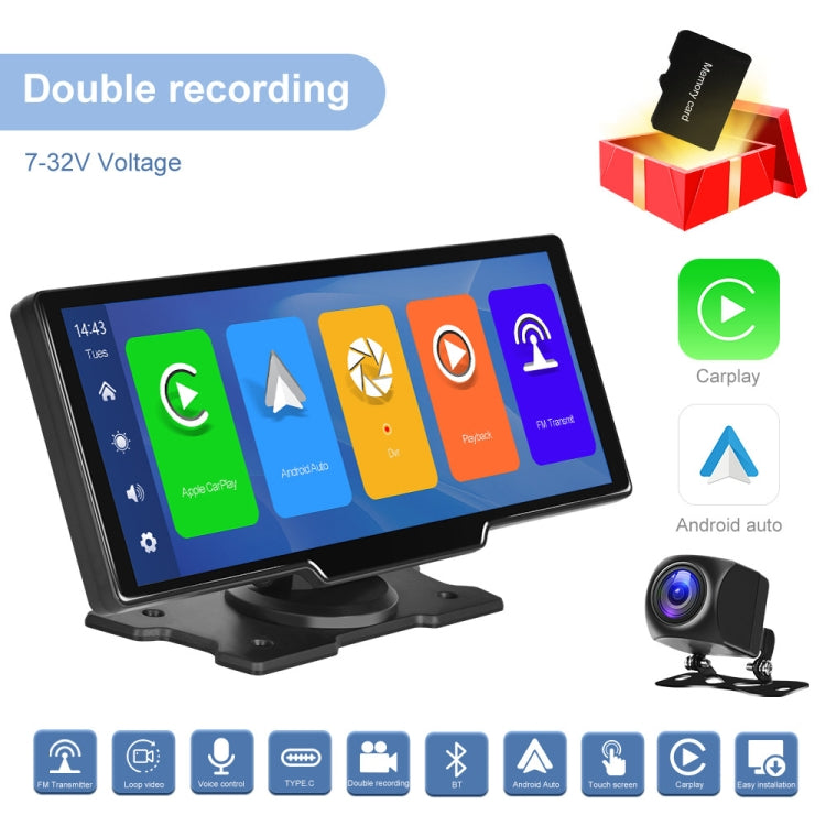 Car 10.26 Inch Portable Wireless CarPlay Display Android Auto Mobile Phone Screen - Car MP3 & MP4 & MP5 by buy2fix | Online Shopping UK | buy2fix