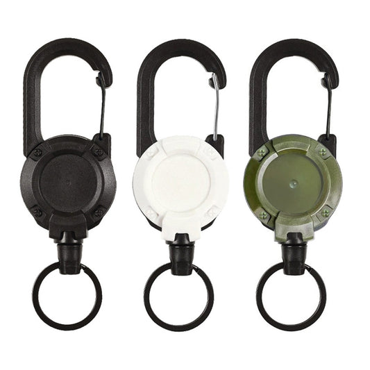 Flexible Climbing Backpack Buckle Retractable Pull Badges Reel Sports Keychain(White) by buy2fix