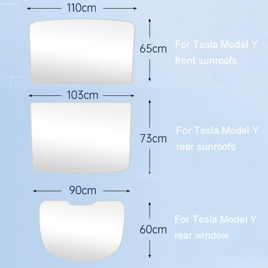 4pcs /Set For Tesla Model Y Ice Crystal Sunshade Car Roof Front And Rear Sunroof Shade(Beige) by buy2fix