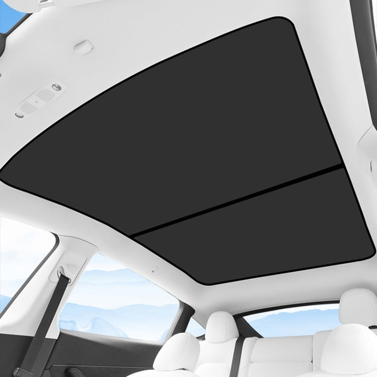 5pcs /Set For Tesla Model Y Ice Crystal Sunshade Car Roof Front And Rear Sunroof Shade(Black) by buy2fix