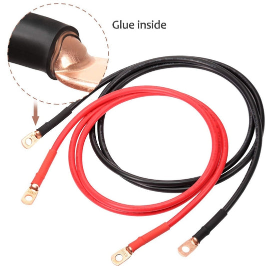 8AWG 3/8" Stud Ring Terminal Solder Cable Bare Copper Hole with Heat Shrink(Single) by buy2fix