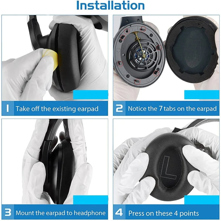 1pair For Anker Soundcore Life Q20 Headphones Leather Sponge Cover Earpads by buy2fix