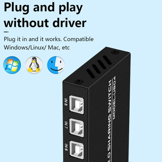 FJGEAR FJ-U804 8 In 4 Out USB2.0 Sharing Switch Extender by FJGEAR