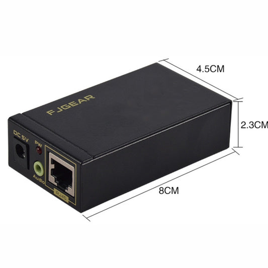 FJGEAR FJ-VEA100 2 In 1 Extender VGA To RJ45 Signal Single Cable Extension With Audio, EU Plug by FJGEAR