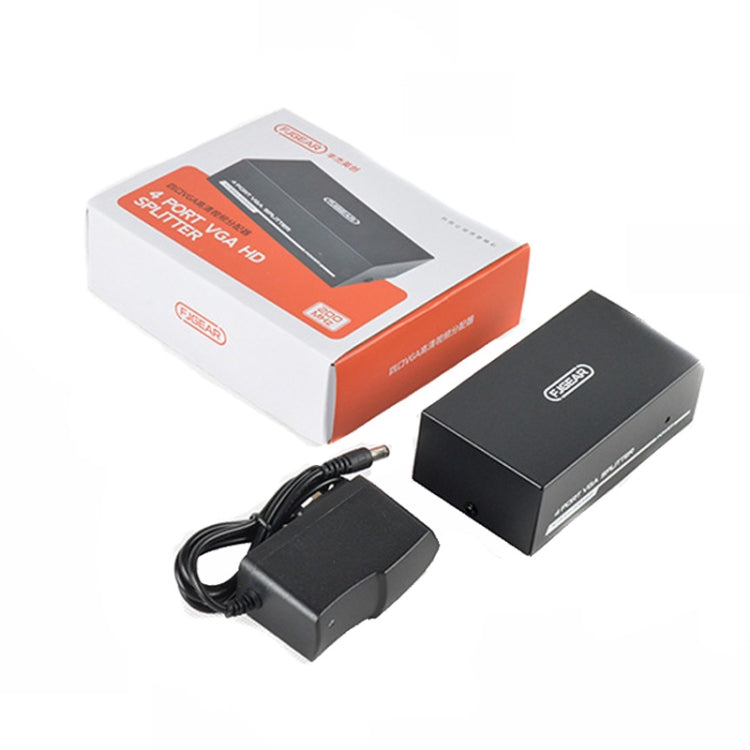 FJGEAR FJ-2004 VGA Splitter 1 In 4 Out Computer Vedio Output Splitter, EU Plug by FJGEAR