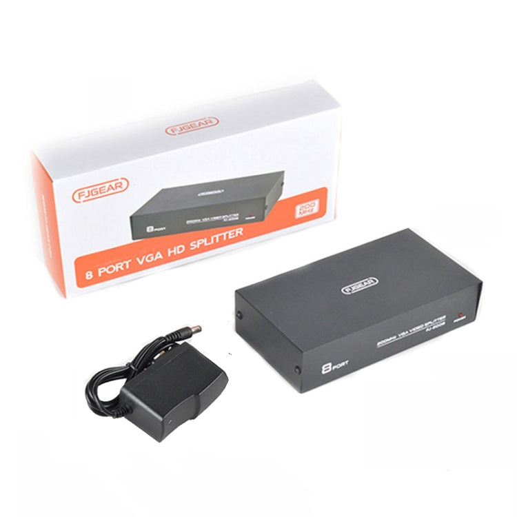 FJGEAR FJ-2008 VGA Splitter 1 In 8 Out Computer Vedio Output Splitter, EU Plug by FJGEAR