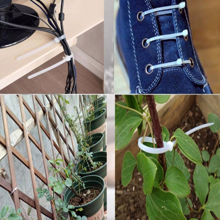 100pcs /Pack 8x300mm National Standard 7.6mm Wide Self-Locking Nylon Cable Ties Plastic Bundle Cable Ties(Black) by buy2fix