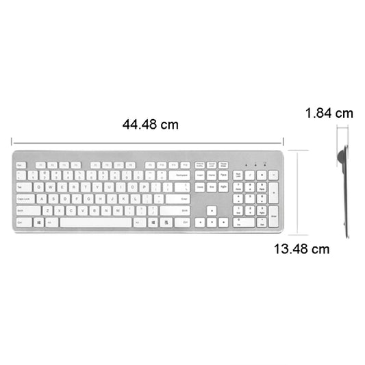 B035 2.4G Wireless Keyboard Scissor Foot Construction Silent Office Laptop External Keyboard, Color: Double-mold Bluetooth Gray by buy2fix