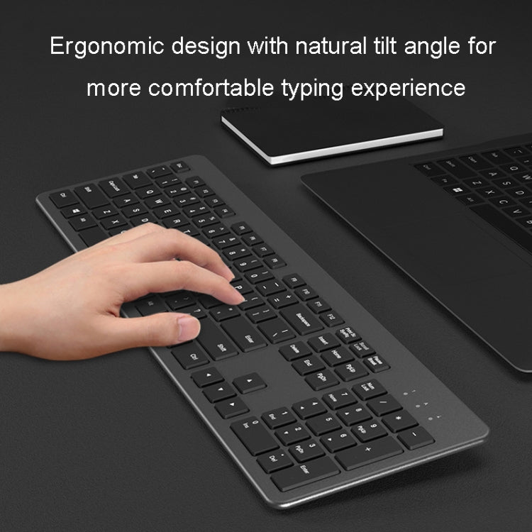 B035 2.4G Wireless Keyboard Scissor Foot Construction Silent Office Laptop External Keyboard, Color: Double-mold Bluetooth Gray by buy2fix